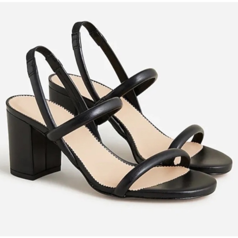 Jcrew Lucie Block Heeled Slingback Sandal Size 8 Black